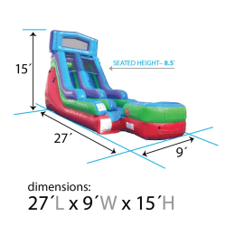 15 foot modular retro inflatable water slide dimensions2 174667267 1 15ft Retro Water Slide