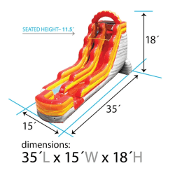 18 foot inflatable water slide graphic fire marble dims1 176211129 3 18 Feet Fire Red Water Slide