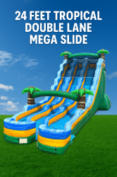 24 Feet tropical Double Lane Mega Slide
