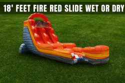 18 Feet Fire Red Water Slide