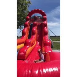 fire red marble inflatable water slide 1762111299 1 18 Feet Fire Red Water Slide
