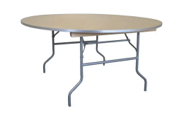 60 Round Wood Folding Table